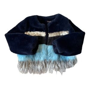 Imoga little girls colorblock faux fur Francesca coat size 7